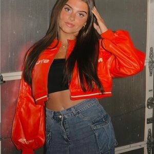 Women's Red Cropped Jacket